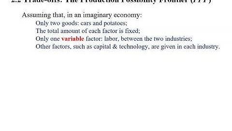 Chapter 2: Assumptions of the PPF