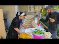 Ancient Azerbaijani bread "Hamrali" and "Kutab" with Greens on Saj | "Fruit Pie" on fire