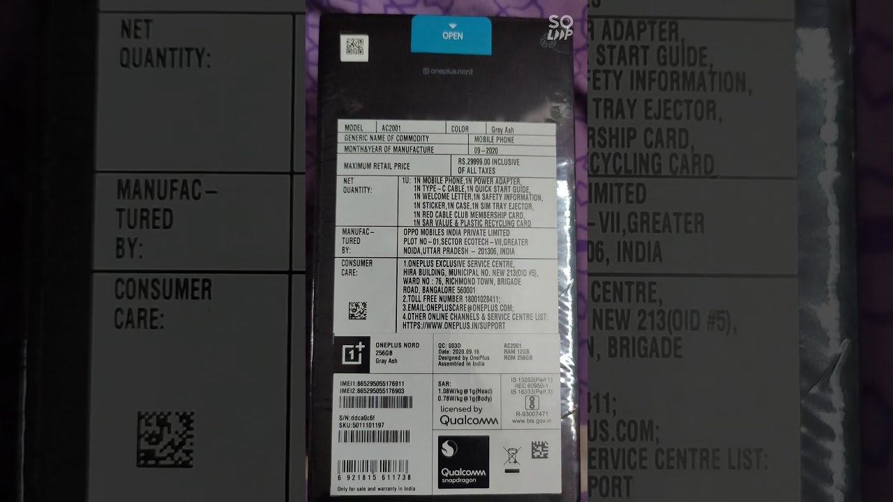 1+ Nord Special Edition Gray Ash 12 GB RAM Unboxing
