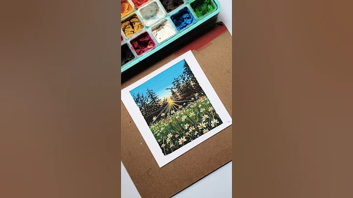 landscape painting/ landscape painting with gouache colors #shorts