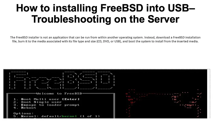 How to installation FreeBSD into USB
