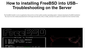 How to installation FreeBSD into USB