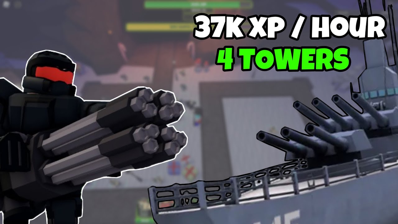 FASTEST WAY TO GRIND XP WITH 4 TOWERS TOWER DEFENSE X ROBLOX YouTube