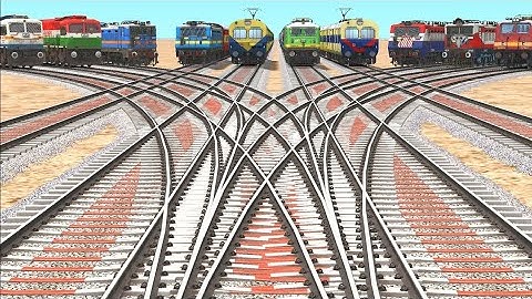 10 TRAINS BACK TO BACK CROSSING ON BUMPY RAILROAD TRACKS | CROSSING | train simulator 2023