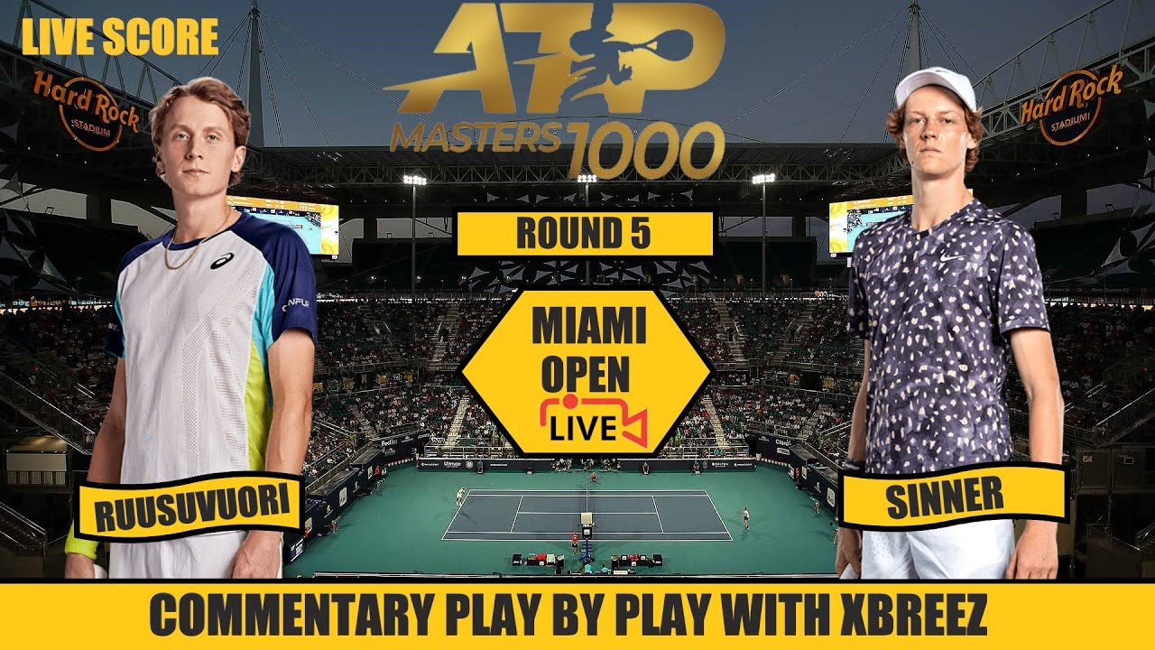 ATP MASTER 1000 MIAMI 1/4 EMIL RUSUUVUORI VS JANNIK SINNER TELECRONACA ITA Live Tennis-Live Score