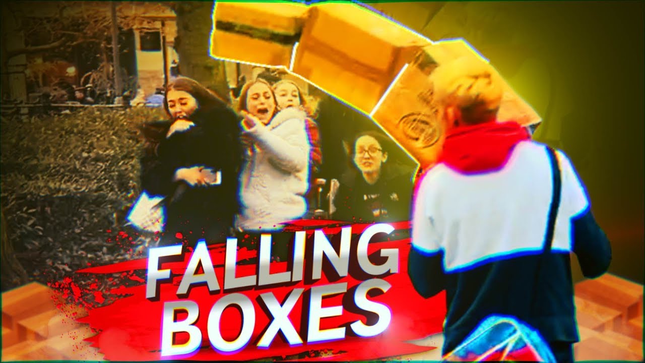 Пранк с падающими коробками