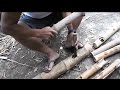 Making a Bamboo Joint by Hand - Filipino Craftsman Making a Bamboo Joint by Hand - Filipino Craftsman