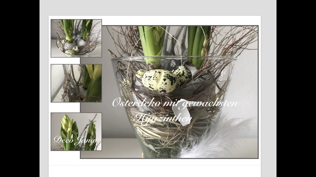 DIY: Osterdeko Duo, gewachste Hyazinthen mit Natur im Glas / Deko Jana