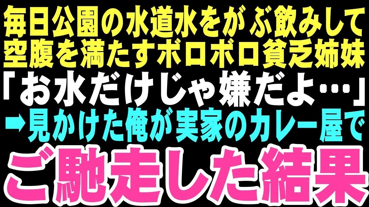 【感動する話】「お水もう飽きたよ」「ごめんね、もうお金ないの」夜の公園で水だけで空腹を紛らわす姉妹に俺は声をかけた。「カレーは好きかな?」この出会いがこんな運命になるとは、…【朗読】