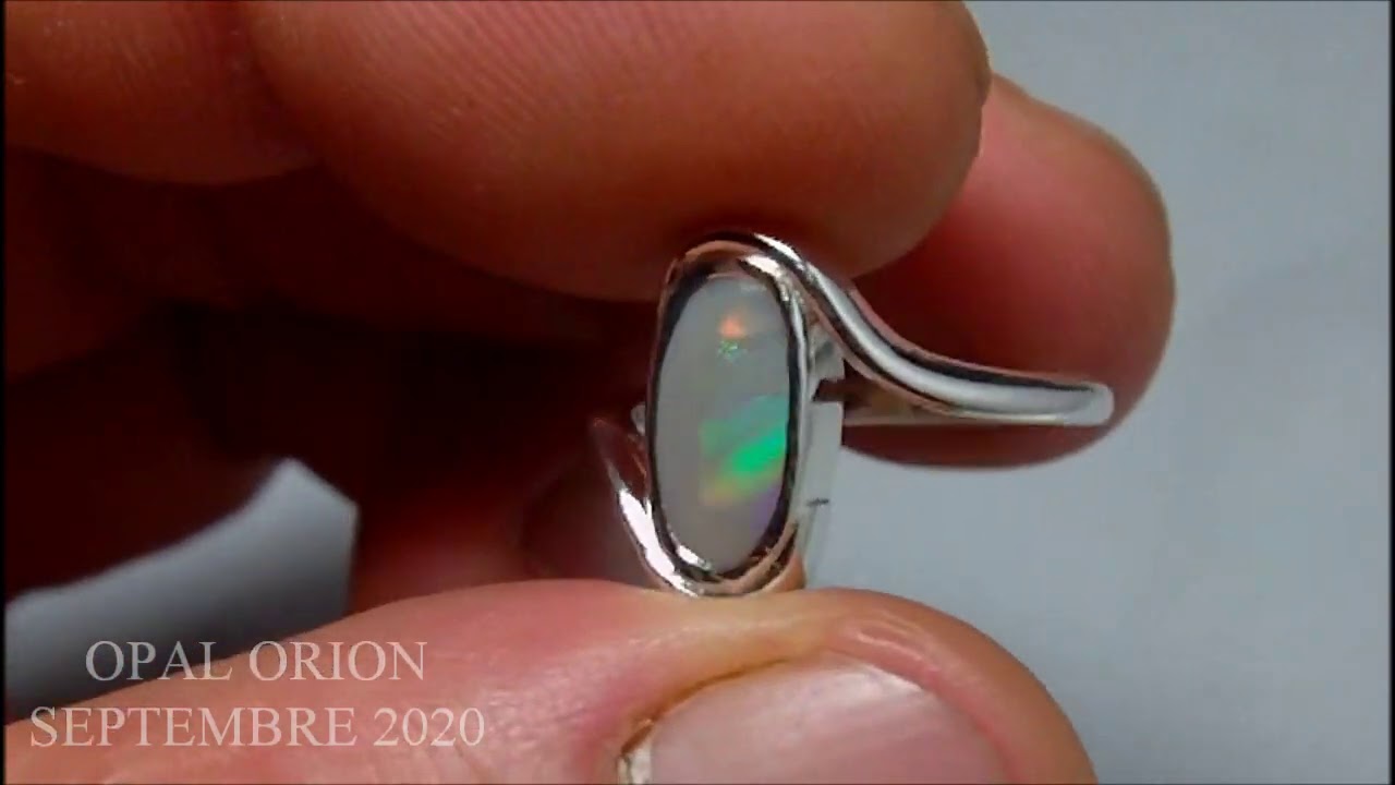 Bague En Argent 925 Sertie D'une Opale Boulder D'Australie - Taille 53 - Neuf Avec étiquettes