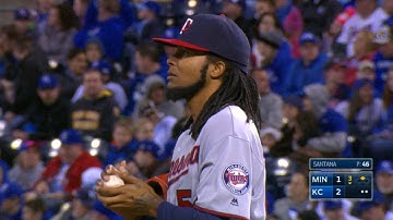 MIN@KC: Santana fans seven, holds Royals to two runs