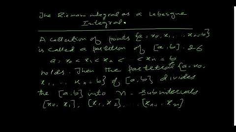 Lecture 22.2 The Riemann Integral as a Lebesgue Integral