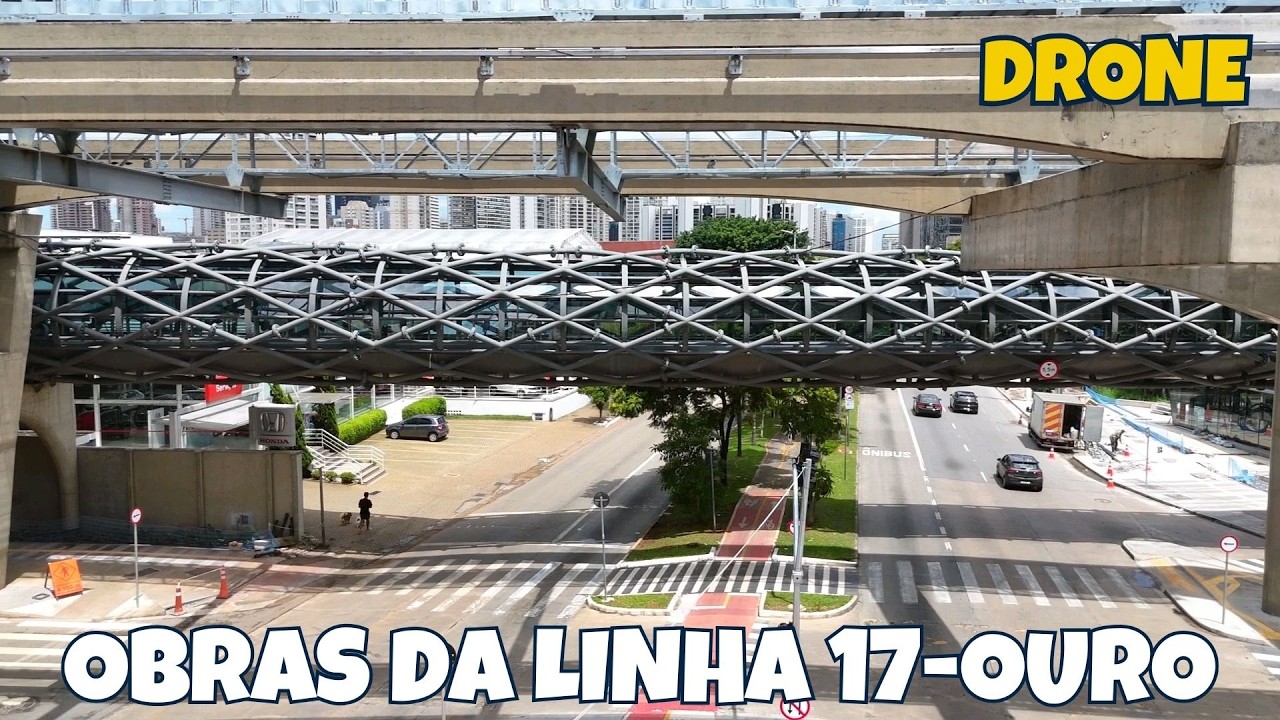 Contagem regressiva para a inauguração! Drone mostra as obras da Linha 17 - Ouro - São Paulo