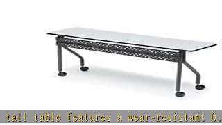 Iceberg Officeworks Rectangular Mobile Training Table with Wheels, Gray and Charcoal, 60” W x 18” D