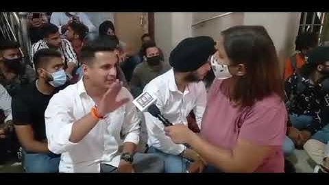 Students protest against Controller of examination Cluster University Jammu