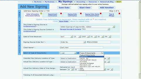 NotaryTools.net Adding a Signing Order tutorial Part 1