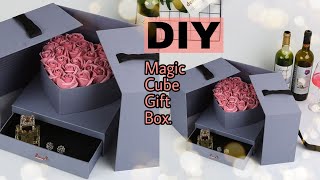 💡How to make Gift box #diy Magic cube gift box || Heart shaped flower box with Drawer