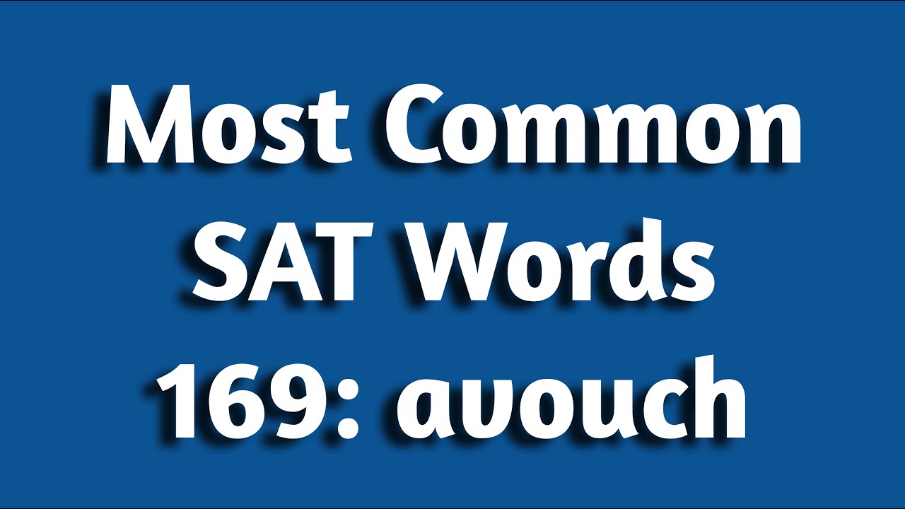 SAT Vocabulary 169. avouch - YouTube