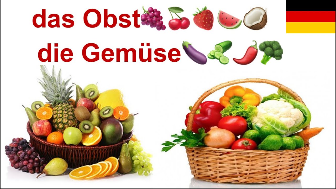 😍 Fructele și Legumele. Das Obst 🍇🍉🍒🍓🍋🥥und das/ die Gemüse 🥦🥒🍆🧅🫑🌶 🍅 🌽.