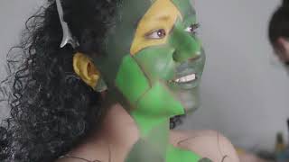 Bodypaint NEON FACE and BODYPAINT Artistic Makeup Body Paint made on Women's Day in Mexico Makeup I screenshot 2