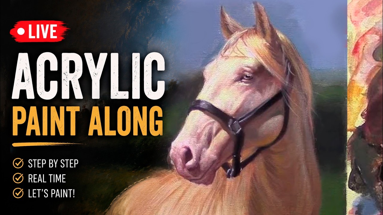 How to paint a horse with acrylics (Step-by-Step Tutorial) - YouTube