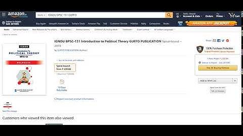 IGNOU BPSC 131 Introduction to Political Theory Notes Spiral bound