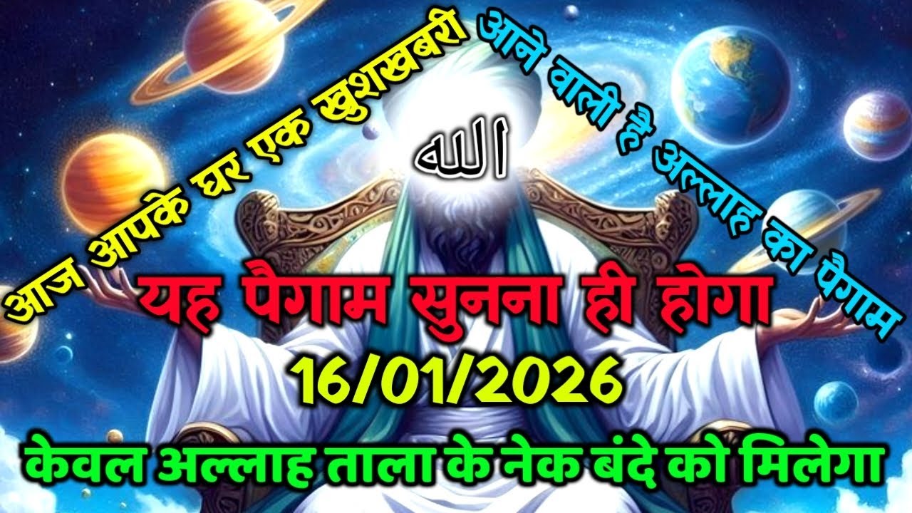 ✅16/01/2026 अल्लाह का पैगामः आज आपके घर एक खुशखबरी आने वाली है। बस 2 मिनट सुन लो वरना। 