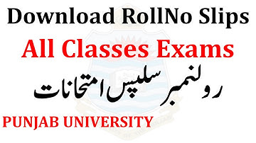 Punjab University Upload all Exams 2022 Roll No Slips - Roll No Slips Upload - Download | PU Exams