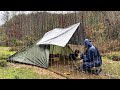 2 jours dans la fort par fortes pluies et vents  camping sous la pluietempte de pluieinondation