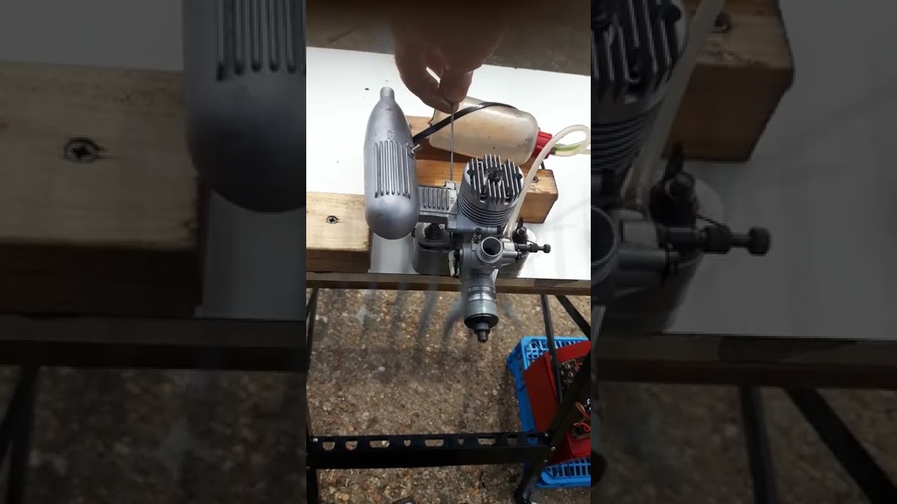 OS MAX 61 SF ABC rc glow engine test run.