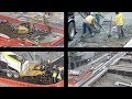 Ripping up the street, pouring concrete, re-paving - time-lapses and closeups over 8 days