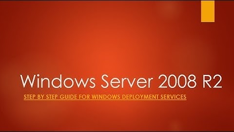 Installing Windows Deployment Services - Windows Server 2008 R2
