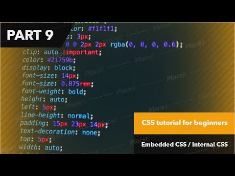 CSS tutorial for beginners|tutorial #9|Embedded CSS (Internal CSS)