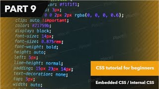 Css Tutorial For Beginnerstutorial Embedded Css Internal Css