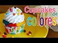 Cupcakes de colores para niños