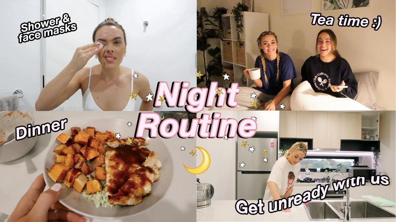 OUR HEALTHY NIGHT TIME ROUTINE 2020! (Dinner, Get Unready, Face Masks, Relaxing) |Mescia Twins