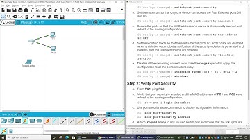 11.1.10 Packet Tracer - Implement Port Security