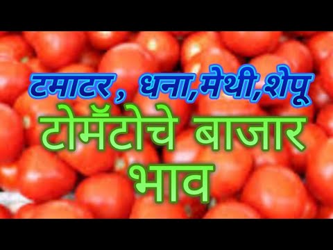 टोमॕटोचे व धना मेथी शेपु चे बाजार भाव दि.06/10/2018