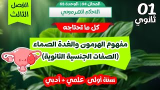 اخيرااا🔥مفهوم الهرمون والغدة الصماء{الصفات الجنسية ♂️♀️} سنة اولى ثانوي علمي + ادبي |التحكم الهرموني