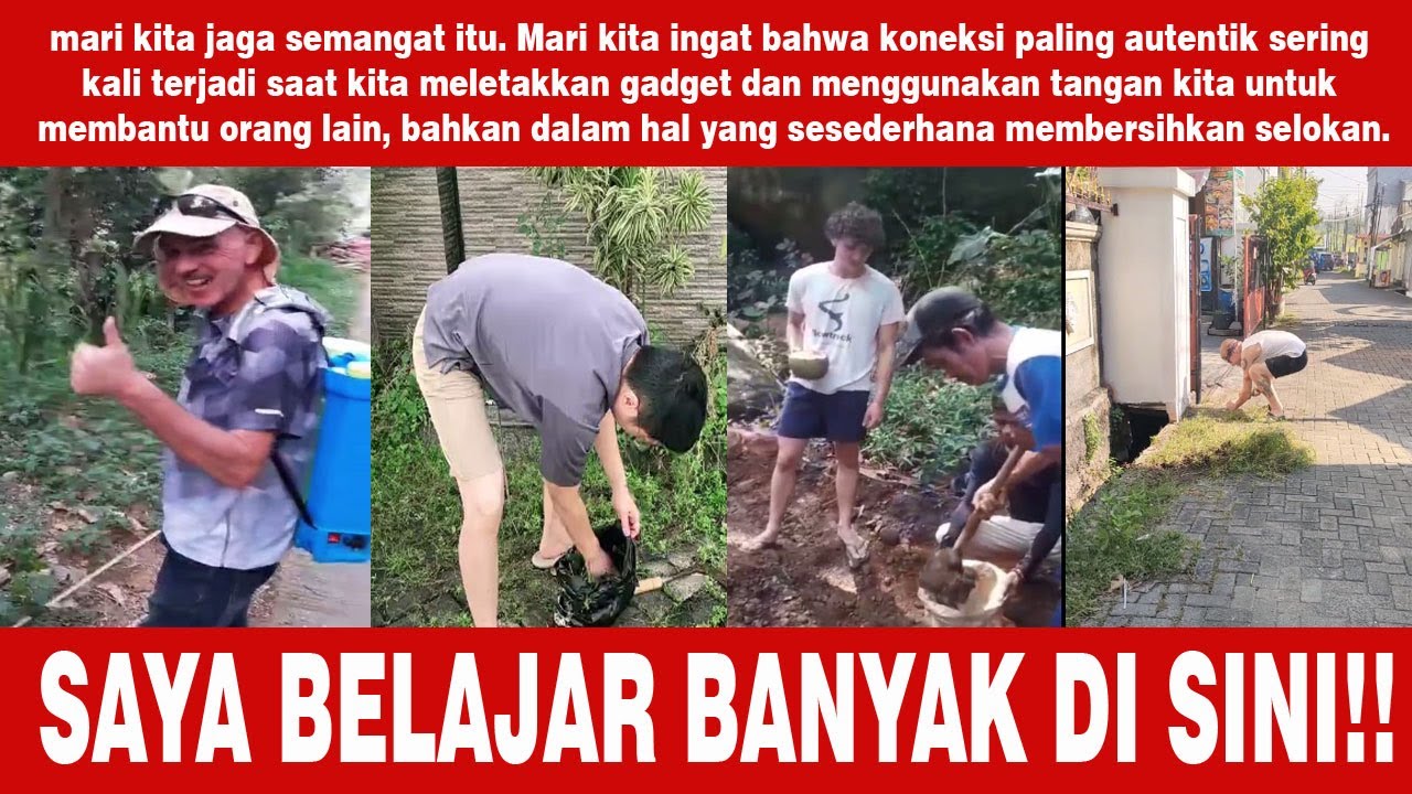 Ini Tradisi Hebat!! Bule Terharu Lihat Kekompakan Warga Saat Kerja Bakti ❤️