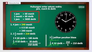 Hubungan satuan waktu - jam, menit, detik | Matematika Dasar