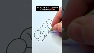 ✍🏻💥HOW TO DRAW BUBBLE LETTERS (Easy Tutorial) #shorts