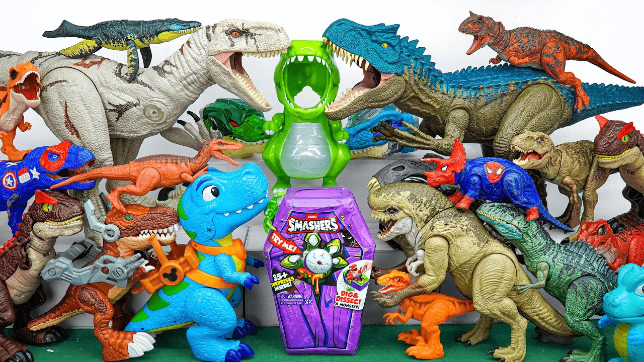 Jurassic World Unboxing Review | Indoraptor Trex Therizinosaurus Giganotosaurus Atrociraptor | ASMR