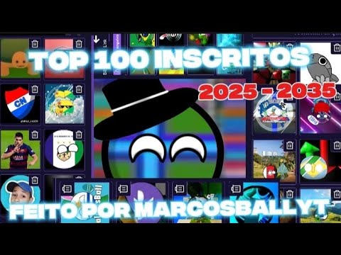 TOP 100 INSCRITOS DO MEU CANAL (FUTURO) (2025-2035).