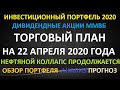 ТОРГОВЫЙ ПЛАН на 22 апреля 2020 года - инвестиции в акции ММВБ. Нефтяной коллапс продолжается.