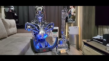 #Terminator #Sideshow #T800 life size bust with custom base. #endoskeleton