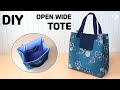 DIY OPEN WIDE TOTE BAG / Multipurpose handbag/  sewing tutorial [Tendersmile Handmade]