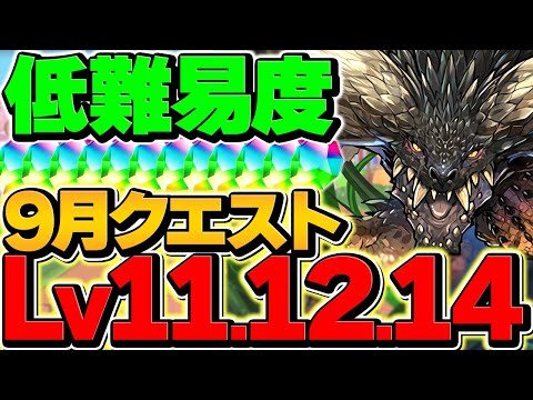 ネルギガンテが周回最強！7分でLV11,LV12,LV14全て攻略！代用&立ち回り！魔法石大量ゲット！９月クエスト【パズドラ】