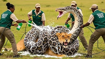 Heroic Rescue Team Saves Lioness From Deadly Giant Python Attack 🦁🐍