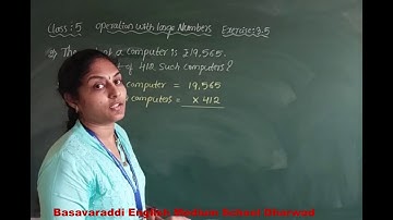 5th std/Maths/Operation with Large Numbers Exercise 3.5/Basavaraddi English Medium School Dharwad
